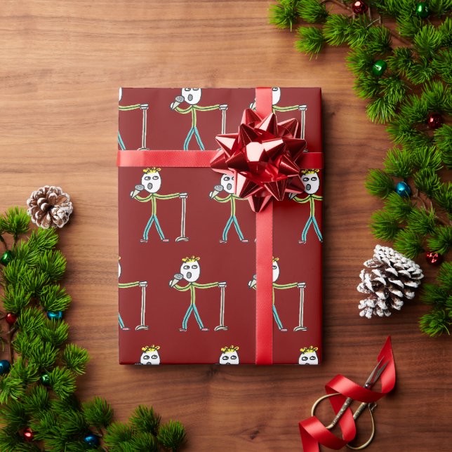 Papel De Regalo Stickman de comedia en vivo (Regalo de vacaciones)