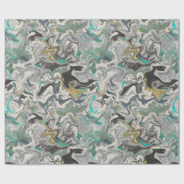 Papel De Regalo Stone Marbling with Turquoise Veins