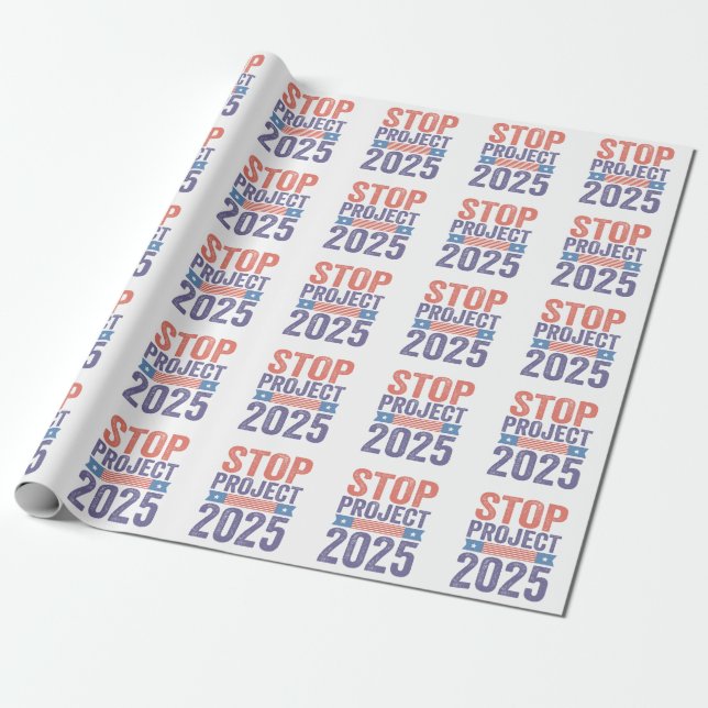 Papel De Regalo Stop Project 2025 Patrocinio estadounidense de Tru (Desenrollado)