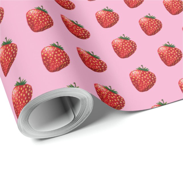 Papel De Regalo Strawberries (Esquina del rollo)