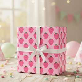 Papel De Regalo Strawberry gift wrap, cute gift wrap with fruit 