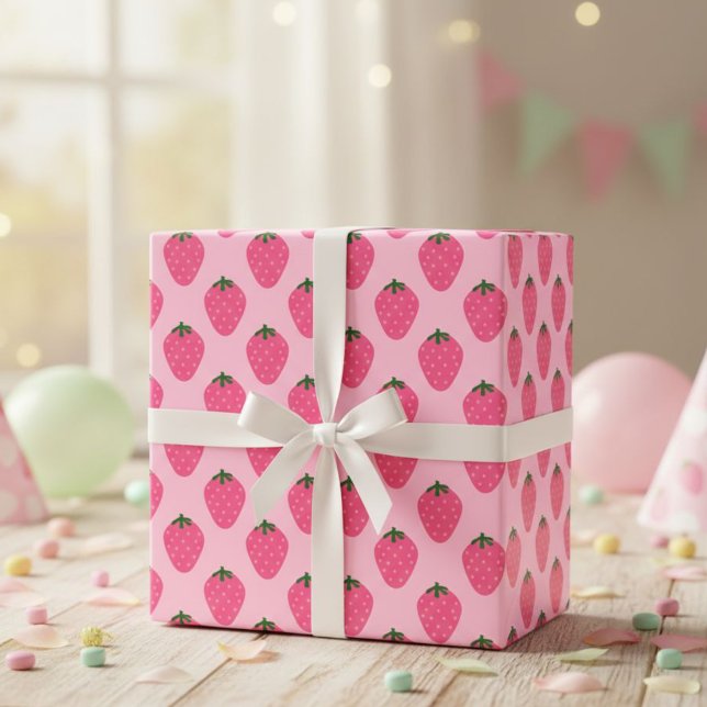 Papel De Regalo Strawberry gift wrap, cute gift wrap with fruit  (Subido por el creador)