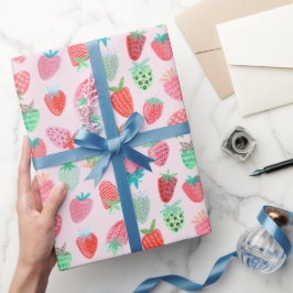 Papel De Regalo Strawberry Pink Berry Sweet