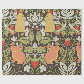 Papel De Regalo Strawberry thief Bunnies pattern