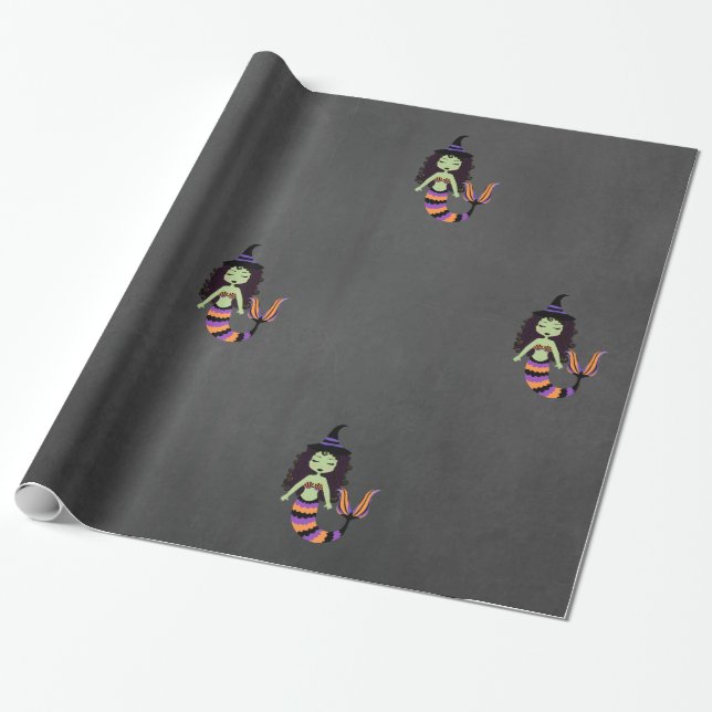 Papel De Regalo Stripe Halloween Mermaid WRAP (Desenrollado)