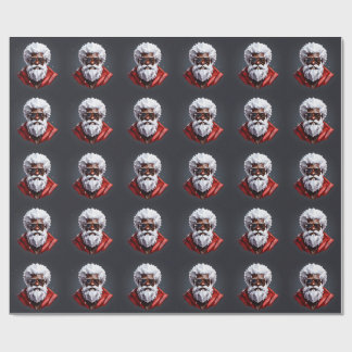 Papel De Regalo Strong Black Santa Melanin Chrismas Claus Men
