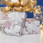 Papel De Regalo Stunning Pink and Silvery Cherry Blossoms Print<br><div class="desc">This delicate design has a silvery background complementary to the soft pink petals from the cherry blossoms. They make a subtle but stunning combination. 

Use for New Years,  Anniversaries,  Birthdays,  Showers or and Special Occasion.</div>