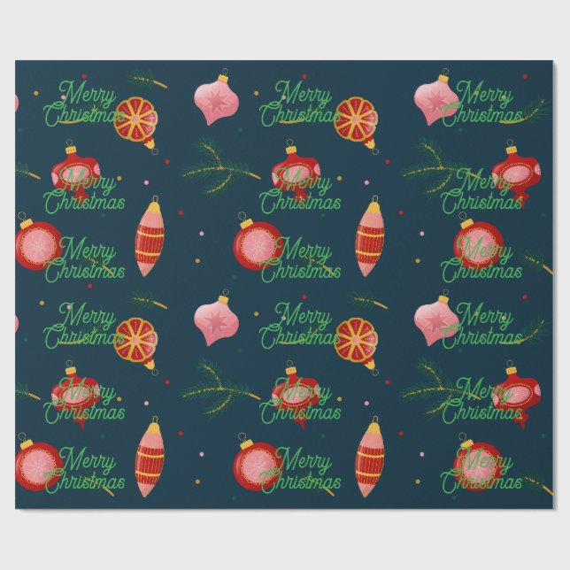 Papel De Regalo Stylish Dark Blue and Red Minimalist Gift Wrapping (Superficie plana)