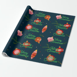 Papel De Regalo Stylish Dark Blue and Red Minimalist Gift Wrapping