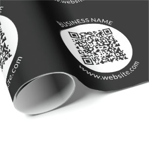 Papel De Regalo Su código QR cargado Texto y colores editables