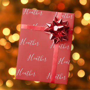 Papel De Regalo Su escritura blanca personalizada en rojo #2