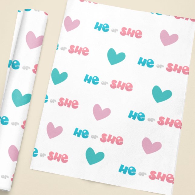 Papel De Regalo Su Fiesta de revelación de género rosa azul (Subido por el creador)