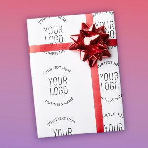 Papel De Regalo Su logotipo comercial y mensaje de Personalizable