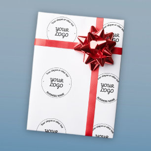 Papel De Regalo Su logotipo con lema y nombre de empresa editables