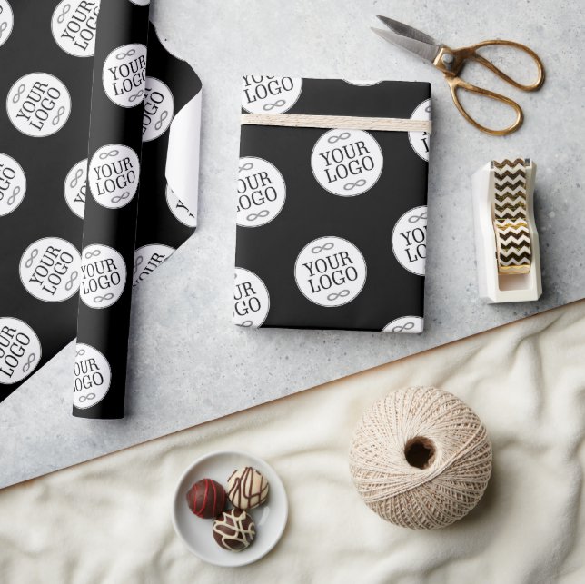 Papel De Regalo Su Logotipo - Punto - Fondo BLANCO (Artesanía)