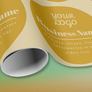 Papel De Regalo Su logotipo retro-moderno oro oscuro y ligero