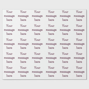 Papel De Regalo Su mensaje aquí agregar texto nombre imagen monogr