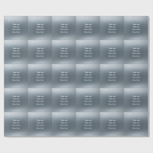 Papel De Regalo Su mensaje aquí fondo metálico gris azul