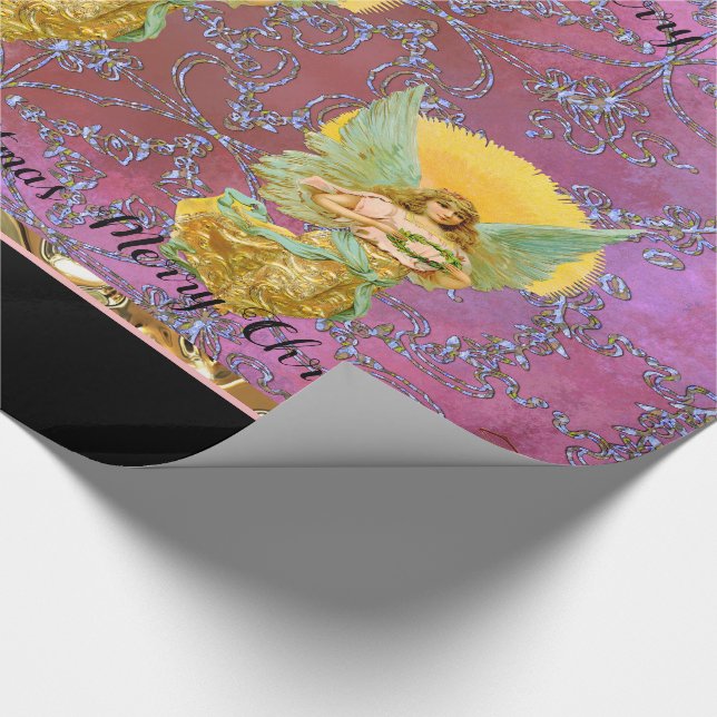 Papel De Regalo Su navidad flotante de los ángeles del mensaje+ (Esquina)