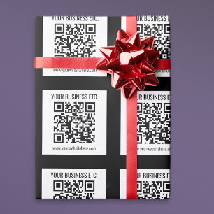 Papel De Regalo Su nombre comercial y código QR editable