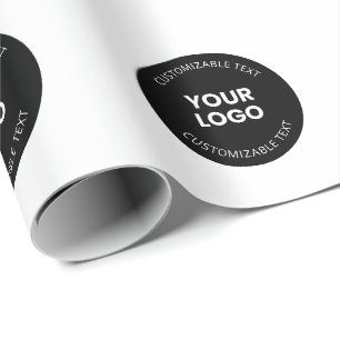 Papel De Regalo Su propio logotipo empresarial cargado con texto e