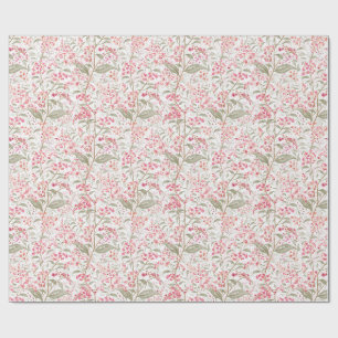 Papel De Regalo Suave Flor Botánica de Acuarela Rosa Romántica