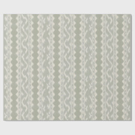 Papel De Regalo Suave Ikat de Raya de Salvia en Crema Cálida