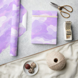 Papel De Regalo Suave patrón abstracto de lavanda soñadora y blanc
