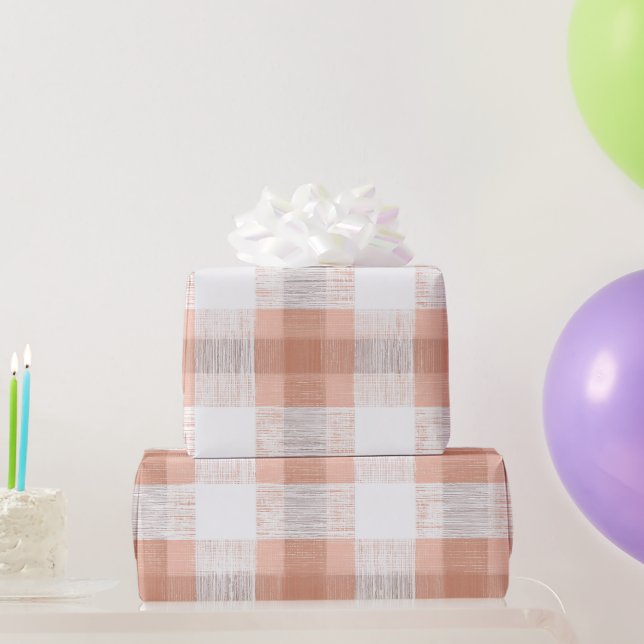 Papel De Regalo Suave patrón de cuadros escoceses de gingham de du (Regalos de fiesta)
