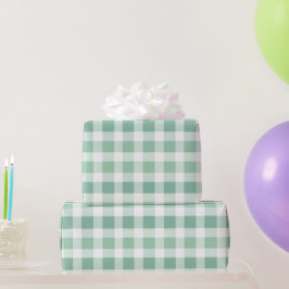 Papel De Regalo Suave patrón de cuadros gingham verde menta blanco
