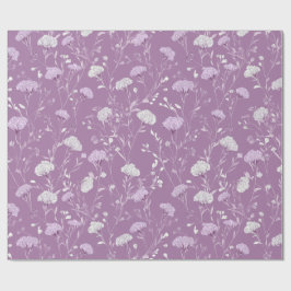 Papel De Regalo Suave patrón floral blanco lavanda púrpura