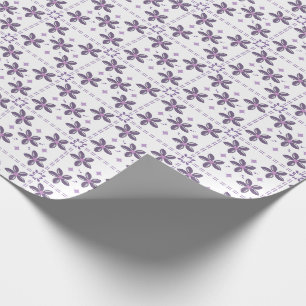 Papel De Regalo Suave patrón floral de lavanda – Elegante púrpura
