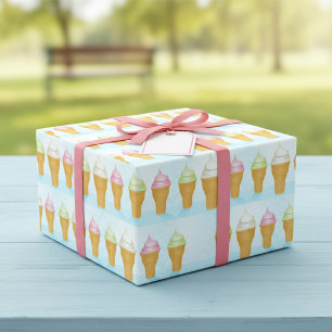 Papel De Regalo Suave Sirve Helado Crema Cones Divertido postre de