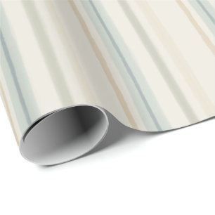 Papel De Regalo Suaves rayas de acuarela en azul Sage y Ocre