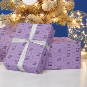 Papel De Regalo Sube tu logotipo marca elegante negocio púrpura