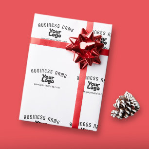 Papel De Regalo Subir logotipo retro-moderno blanco y negro (edita