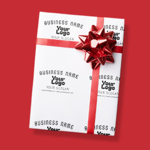 Papel De Regalo Subir logotipo retro-moderno blanco y negro (edita