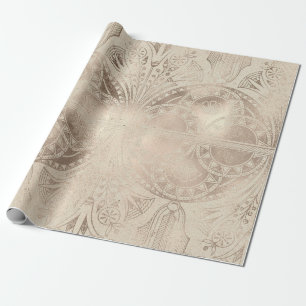 Papel De Regalo Sublime ornamentación floral y geométrica egipcia