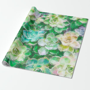 Papel De Regalo Succulents que pintan por Cindy Bendel