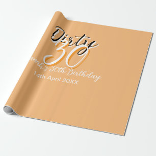 Papel De Regalo Sucio anuncio de cumpleaños retro simple y naranja