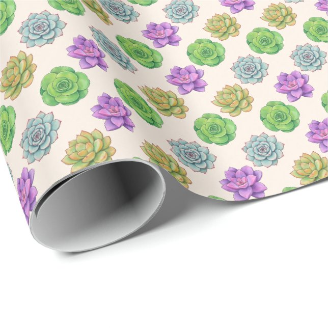 Papel De Regalo Suculentas (Esquina del rollo)