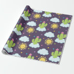 Papel De Regalo Suculento Heaven Baby Shower<br><div class="desc">Papel de envoltura de cactus funky.</div>