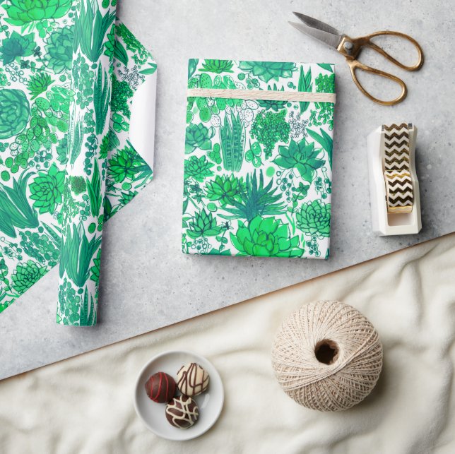 Papel De Regalo Suculento jardín (Artesanía)