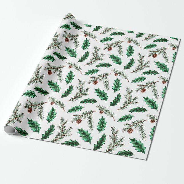Papel De Regalo Sucursales Cone & Pine (Desenrollado)