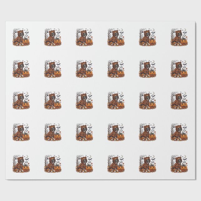 Papel De Regalo Sudadera con capucha a cuadros para perro boxer, c (Superficie plana)