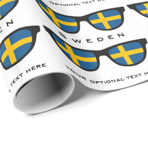 Papel De Regalo Suecia Sombras personalizado texto y ajuste de reg