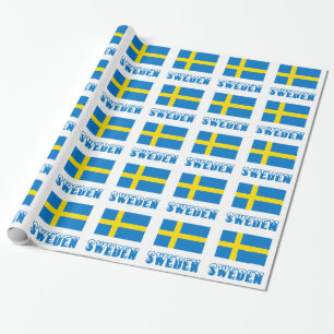 Papel De Regalo Suecia y bandera sueca