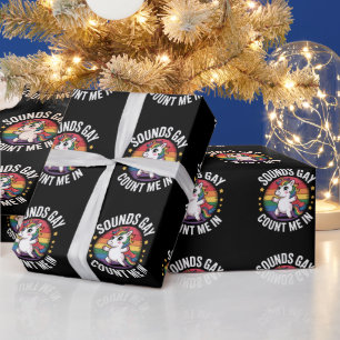 Papel De Regalo Suena Gay Cuéntame Unicornio Arcoíris Orgullo LGBT