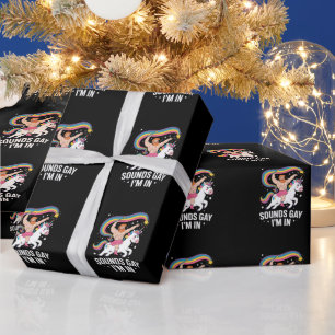 Papel De Regalo Suena Gay Estoy En Hombre Que Lleva Falda Unicorni
