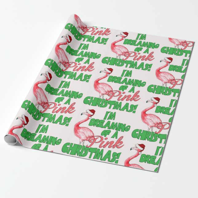 Papel De Regalo Sueño con Navidades rosas (Desenrollado)